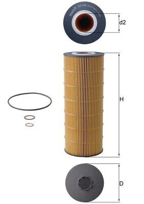 Filtre à huile MAHLE OX168D